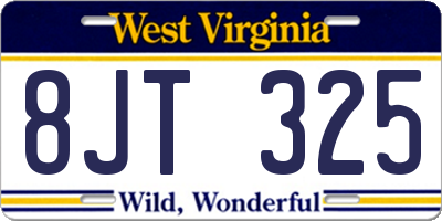 WV license plate 8JT325