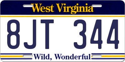 WV license plate 8JT344
