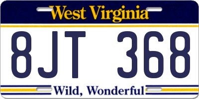 WV license plate 8JT368