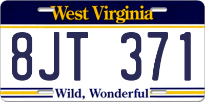 WV license plate 8JT371