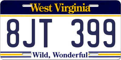 WV license plate 8JT399