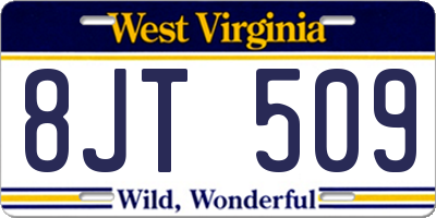 WV license plate 8JT509
