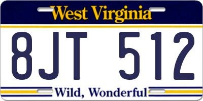 WV license plate 8JT512