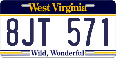 WV license plate 8JT571
