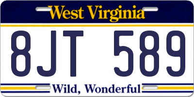WV license plate 8JT589