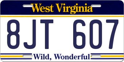 WV license plate 8JT607