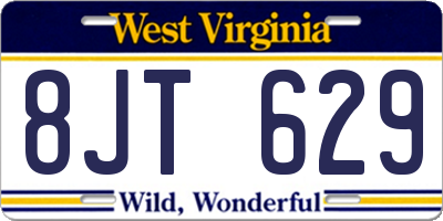 WV license plate 8JT629