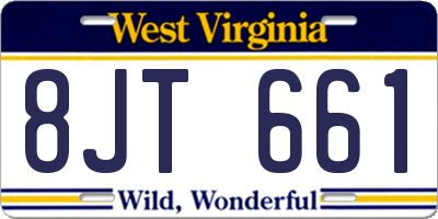 WV license plate 8JT661