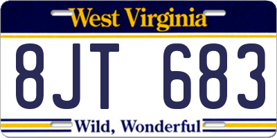 WV license plate 8JT683