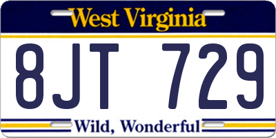 WV license plate 8JT729