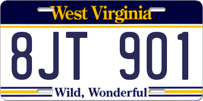 WV license plate 8JT901