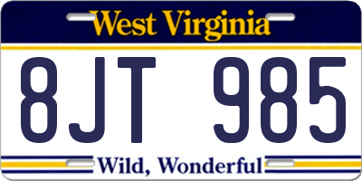 WV license plate 8JT985