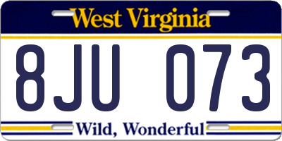 WV license plate 8JU073