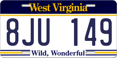 WV license plate 8JU149
