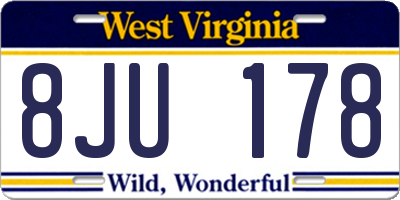WV license plate 8JU178