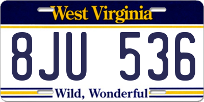 WV license plate 8JU536