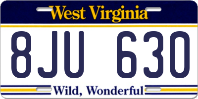WV license plate 8JU630