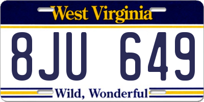 WV license plate 8JU649