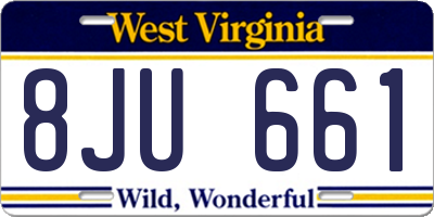WV license plate 8JU661
