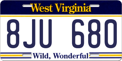 WV license plate 8JU680