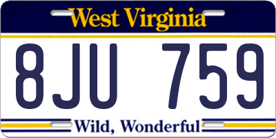 WV license plate 8JU759