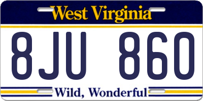 WV license plate 8JU860