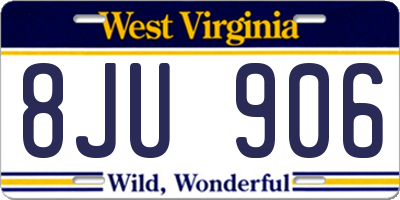 WV license plate 8JU906