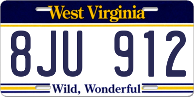 WV license plate 8JU912