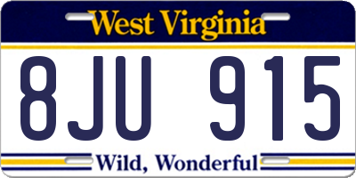WV license plate 8JU915