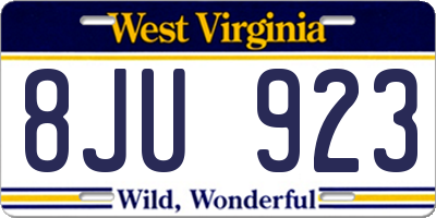 WV license plate 8JU923