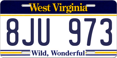WV license plate 8JU973