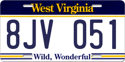 WV license plate 8JV051
