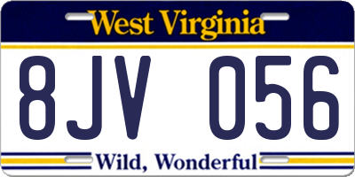 WV license plate 8JV056