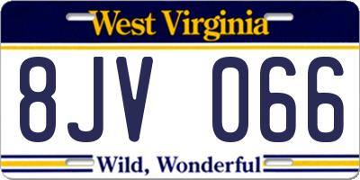 WV license plate 8JV066
