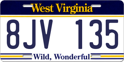 WV license plate 8JV135