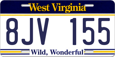 WV license plate 8JV155