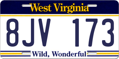 WV license plate 8JV173
