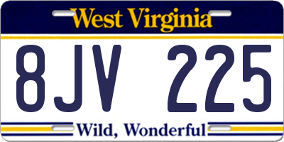 WV license plate 8JV225