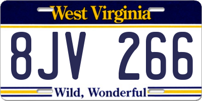WV license plate 8JV266