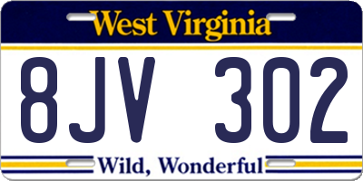 WV license plate 8JV302