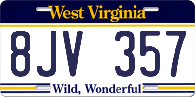 WV license plate 8JV357