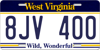 WV license plate 8JV400