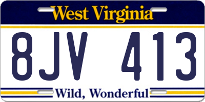 WV license plate 8JV413