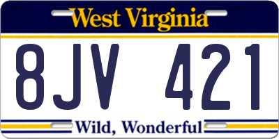 WV license plate 8JV421