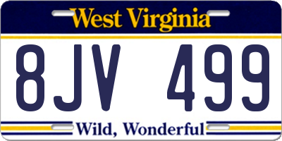 WV license plate 8JV499