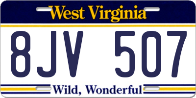 WV license plate 8JV507