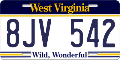 WV license plate 8JV542