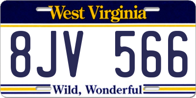 WV license plate 8JV566