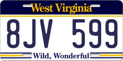 WV license plate 8JV599