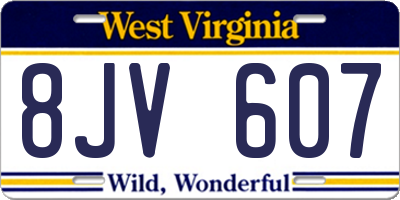 WV license plate 8JV607